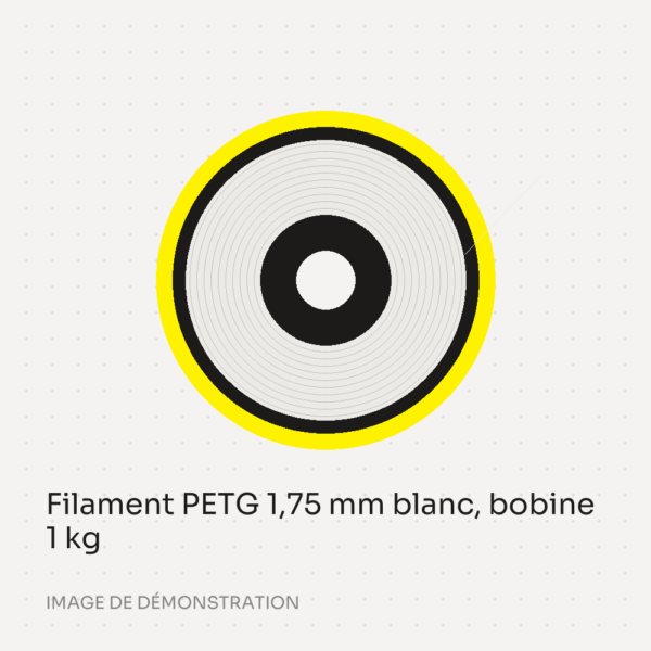 Filament PETG 1,75 mm blanc, bobine 1 kg