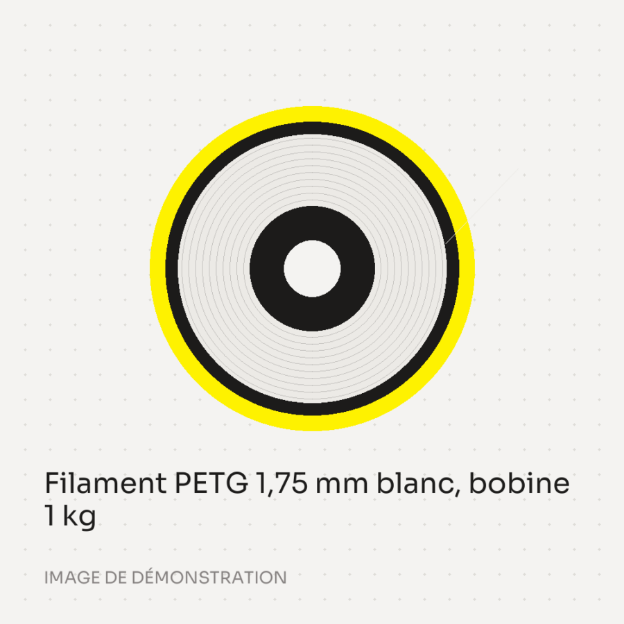 Filament PETG 1,75 mm blanc, bobine 1 kg